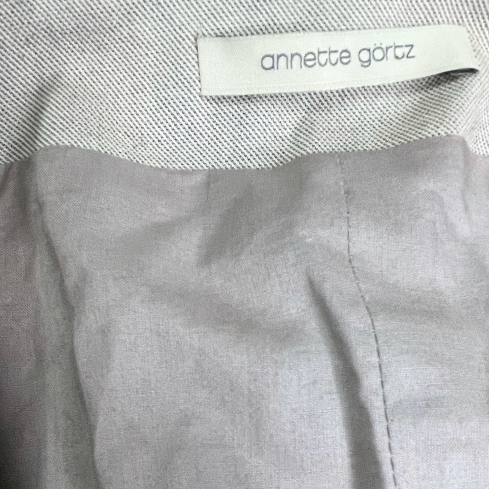 ANNETTE GORTZ Button Up Cotton Suit Jacket Blazer - Picture 8 of 10